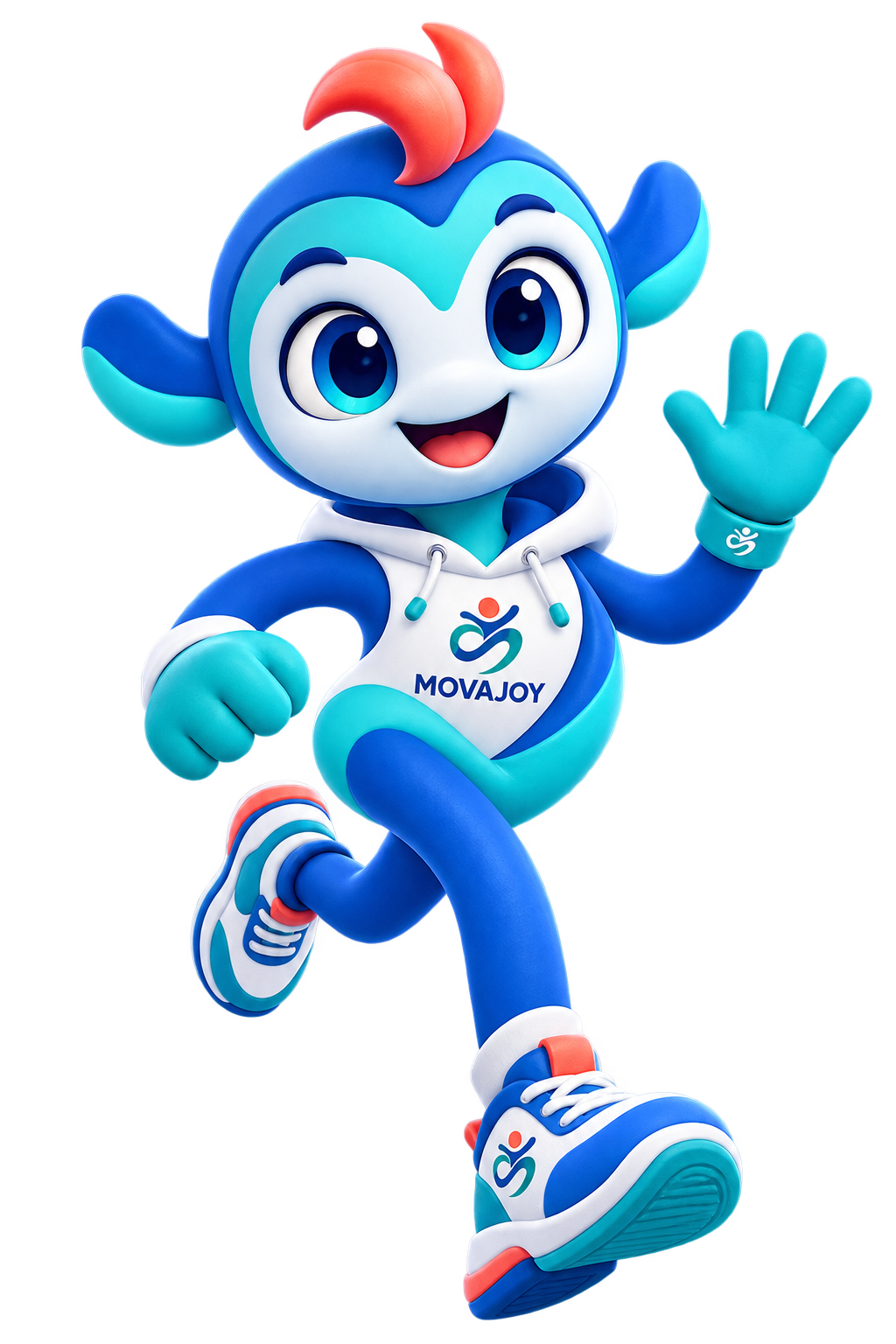 Movajoy mascot waving